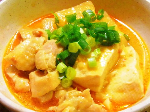 鶏肉と大根と豆腐のピリ辛味噌煮